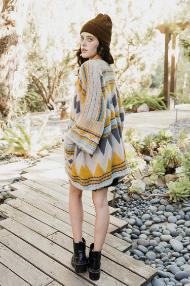 Dreams Faux Hair Pocket Aztec Ruana